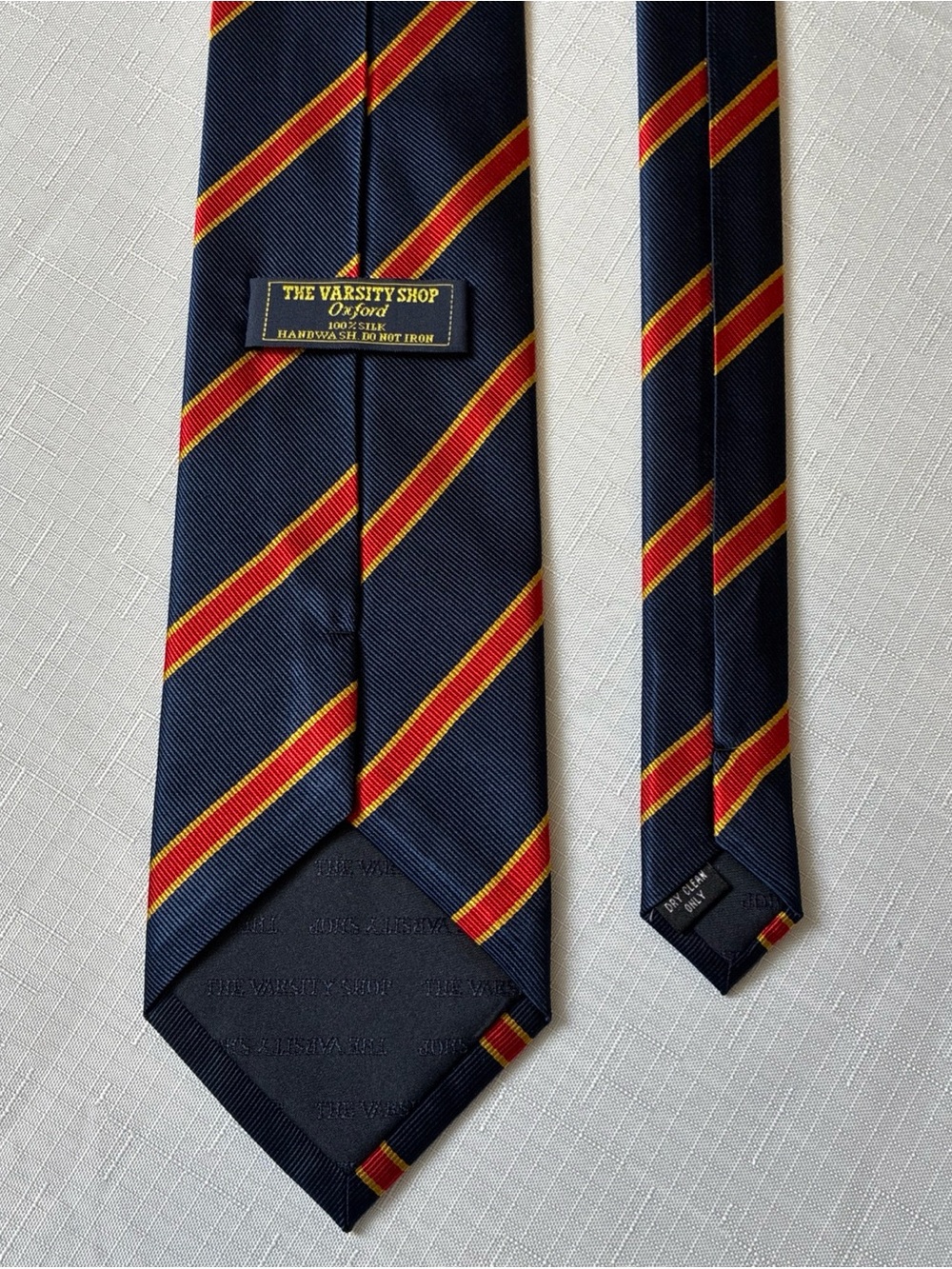 The Varsity Shop Oxford Navy Red Stripe Silk Tie